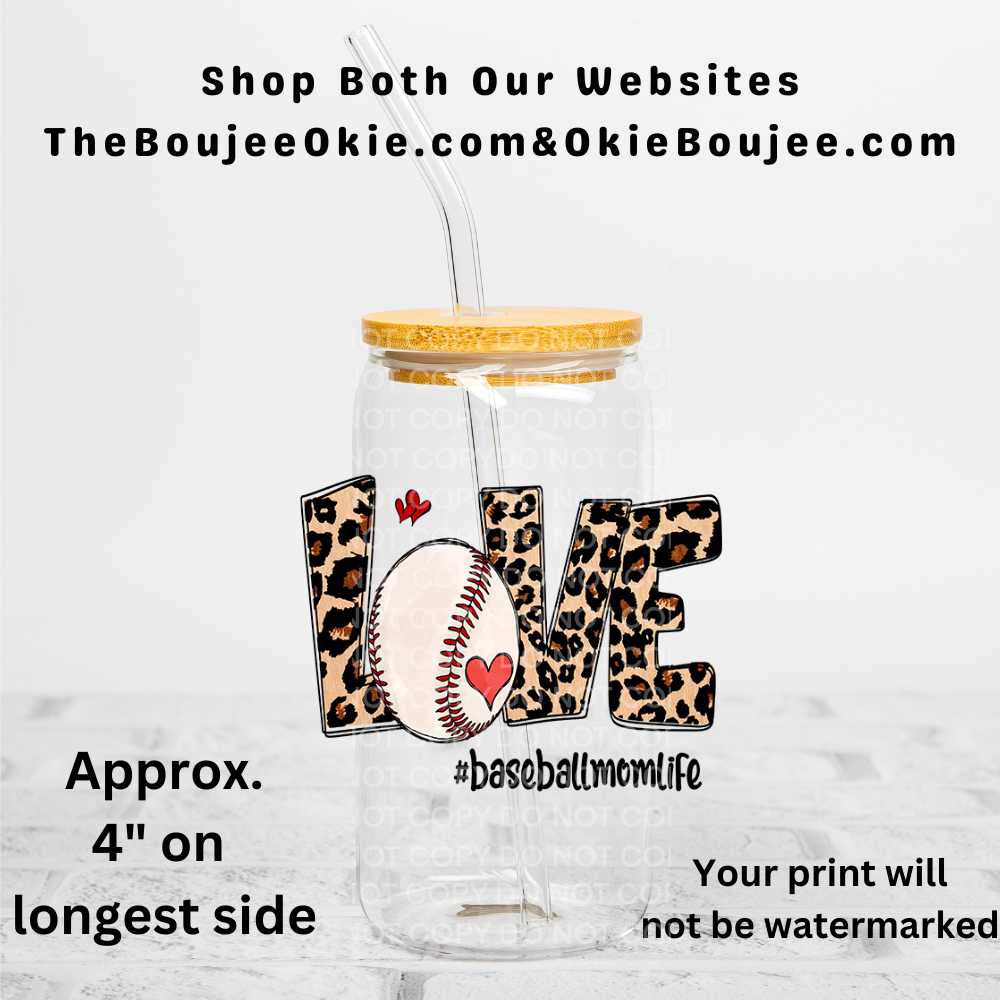 Baseball Love #baseballmomlife Uv Dtf Decal Double Sided