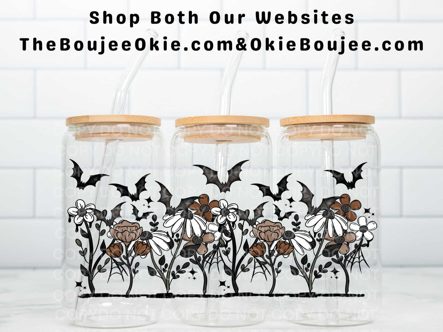 Batty Fall Florals Uv Dtf Wrap Double Sided