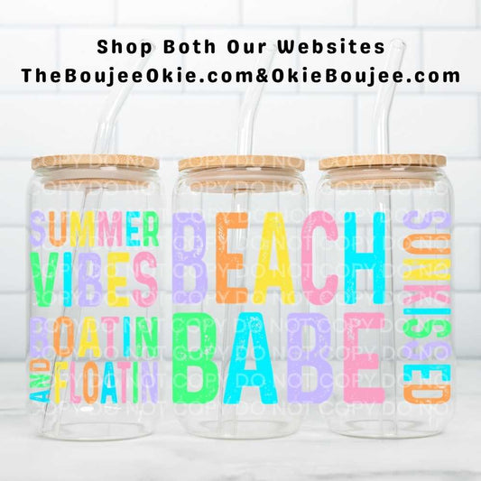 Beach Babe Uv Dtf Cup Wrap Double Sided