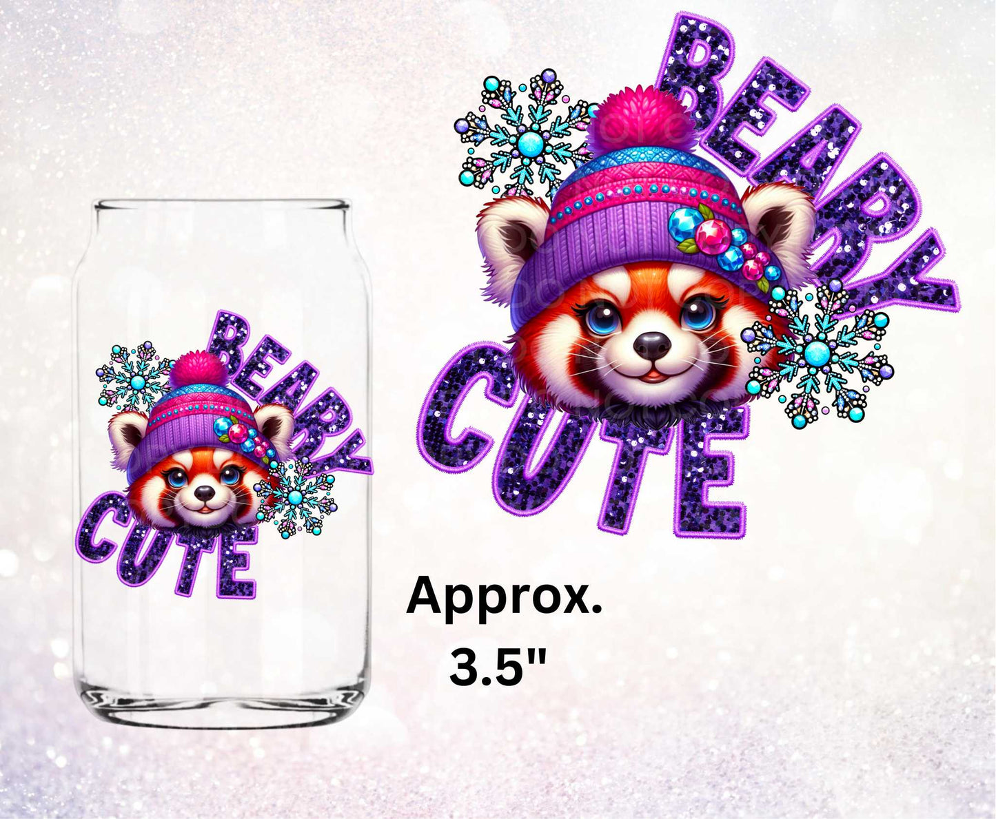 Beary Cute UV DTF Decal