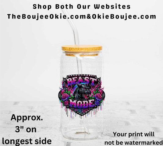 Beast Mode Faux Patch UV DTF Decal Double Sided