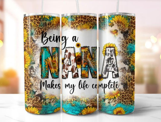 Being A Nana 20oz Skinny Tumbler Sublimation Print