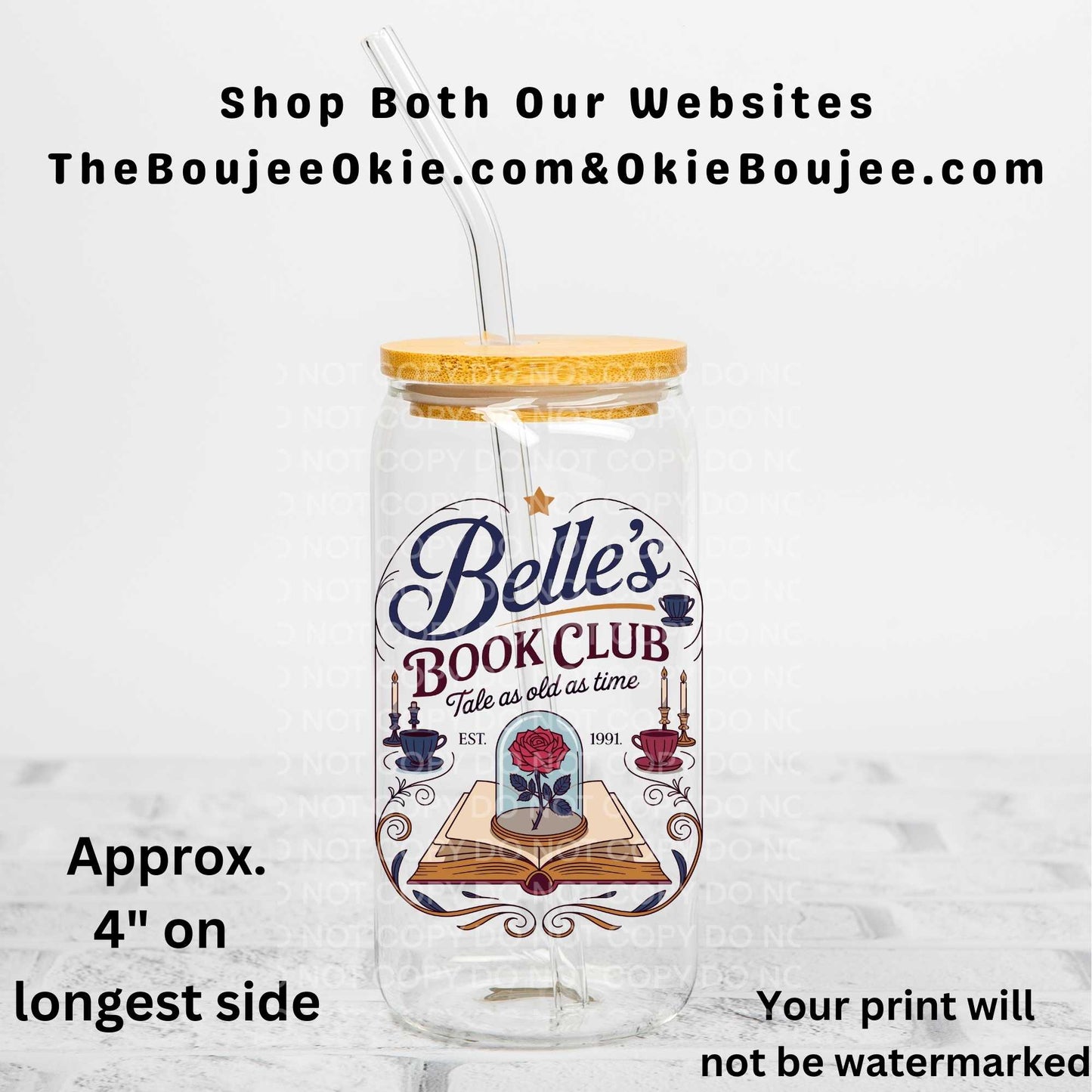 Belle's Book Club Uv Dtf Decal Double Sided