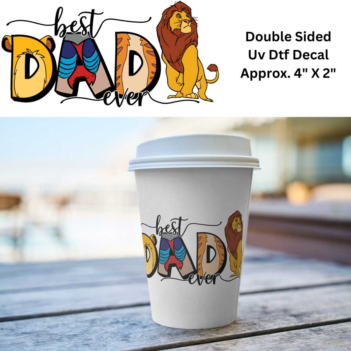 Uv Dtf Decal Best Dad Ever | Double Sided