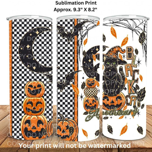 Black Cat Apothecary 20oz Skinny Tumbler Sublimation Print