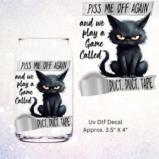 Uv Dtf  Decal Black Cat Duct Duct Tape Game