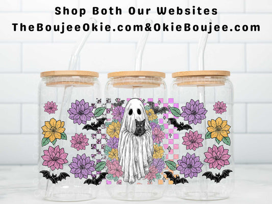 Ghost Holding Black Cat Uv Dtf Wrap Double Sided