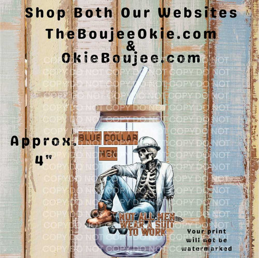 Blue Collar Men Double-Sided UV DTF Decal