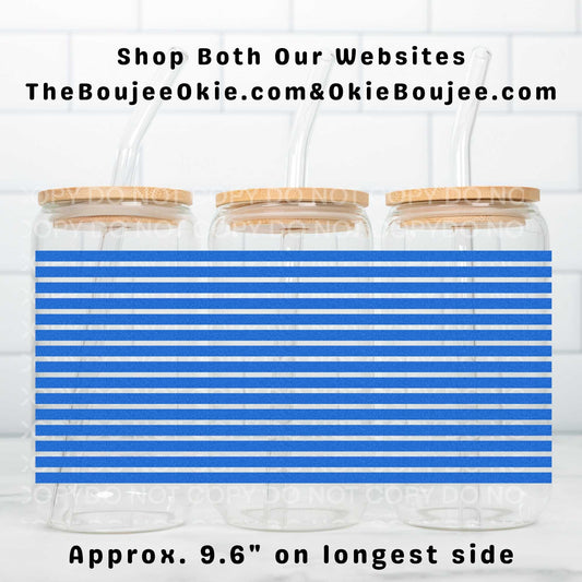 Royal Blue Strips Stripes UV DTF Wrap Or Elements & Clip Art Sheet – Double Sided Cup Wrap Size