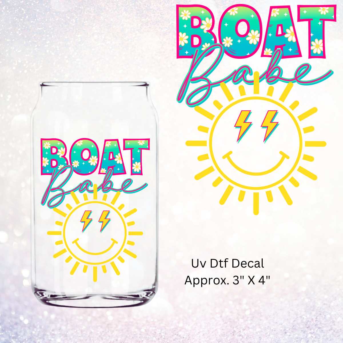 Uv Dtf Decal Boat Babe