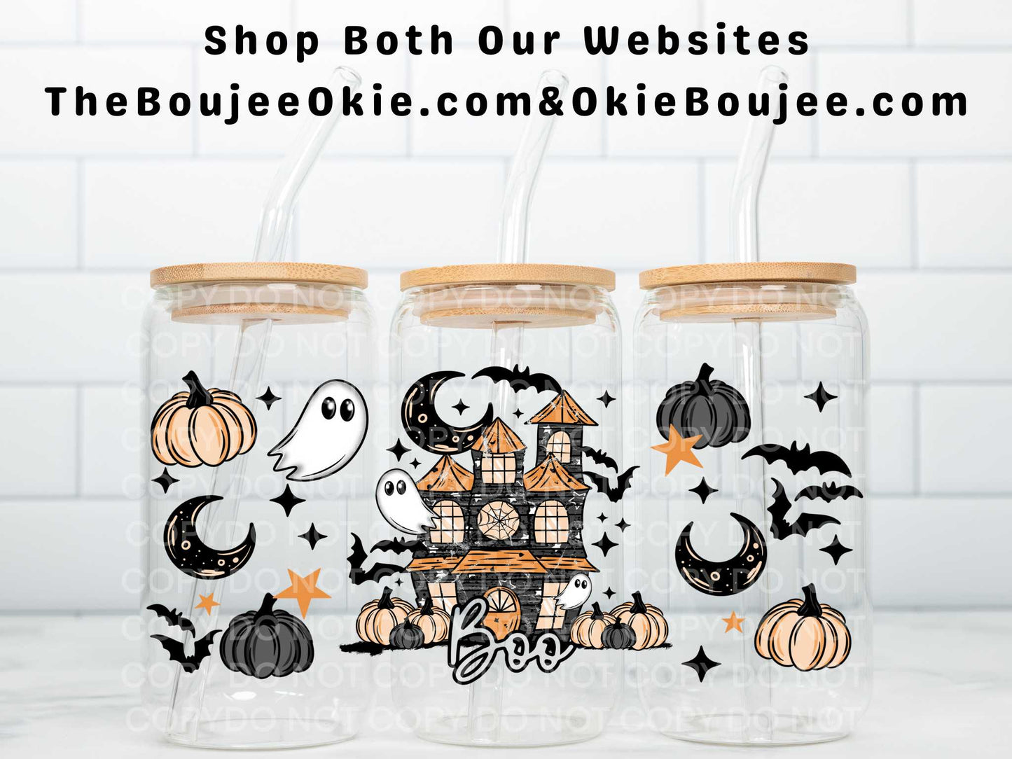 Boo Haunted House Uv Dtf Wrap Double Sided