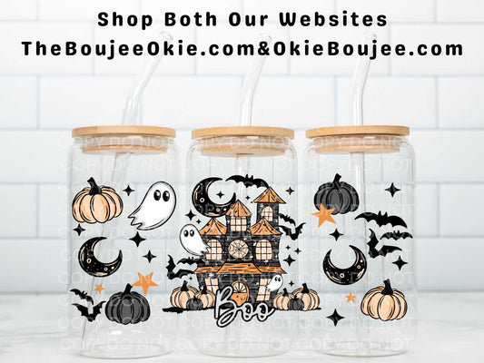 Boo Haunted House Uv Dtf Wrap Double Sided