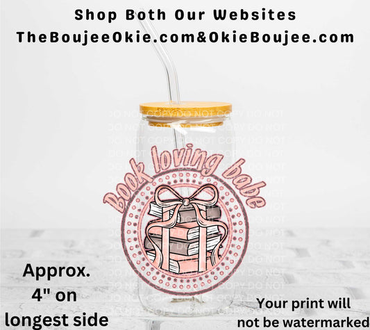 Book Loving Babe UV DTF Decal Double Sided