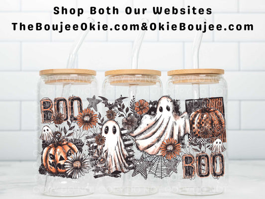 Spooky Boo Ghosts Uv Dtf Wrap Double Sided