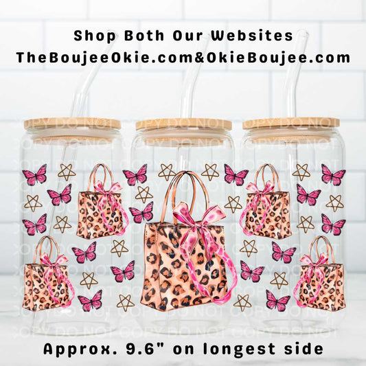 Boujee Leopard Handbags Uv Dtf Wrap Double Sided