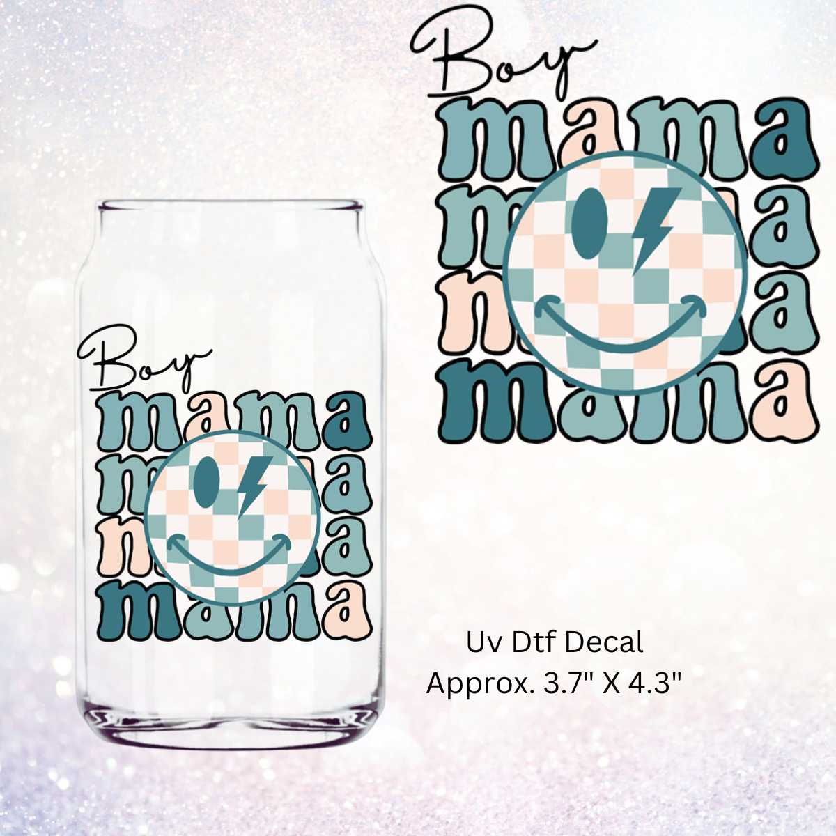 Uv Dtf Decal Boy Mama  | Double Sided