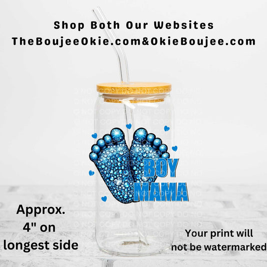 Boy Mama Footprints Uv Dtf Decal
