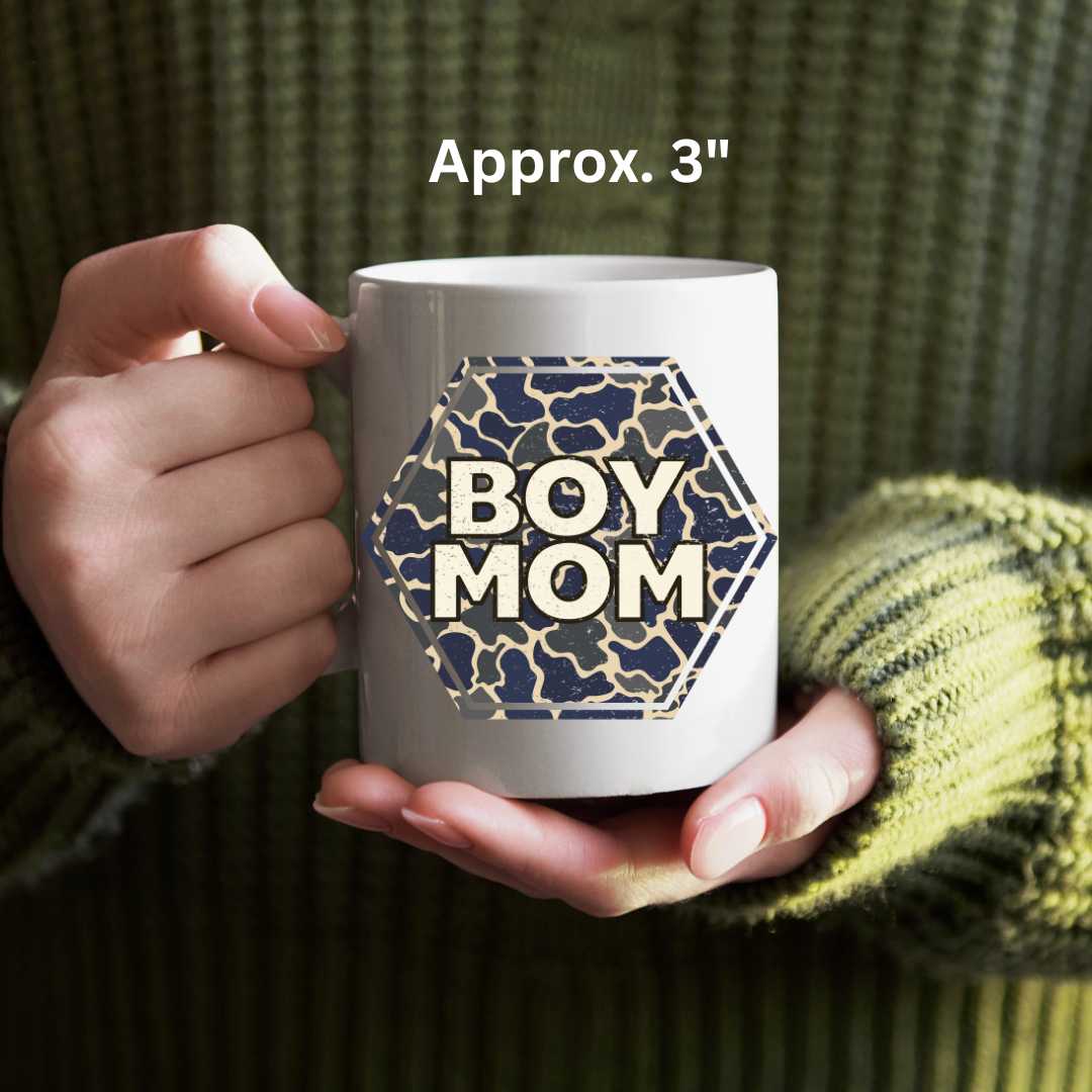 Camo Boy Mom UV DTF Decal