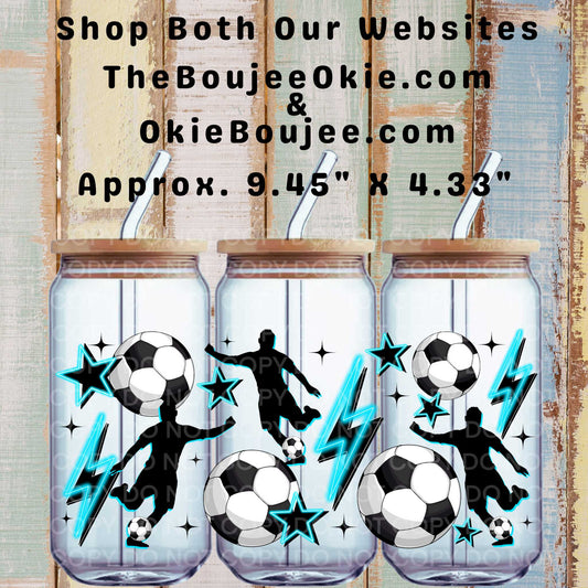 Soccer In Blue Double-Sided UV DTF Wrap