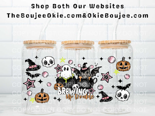 Brewing Up Trouble Double Sided Uv Dtf Wrap Halloween