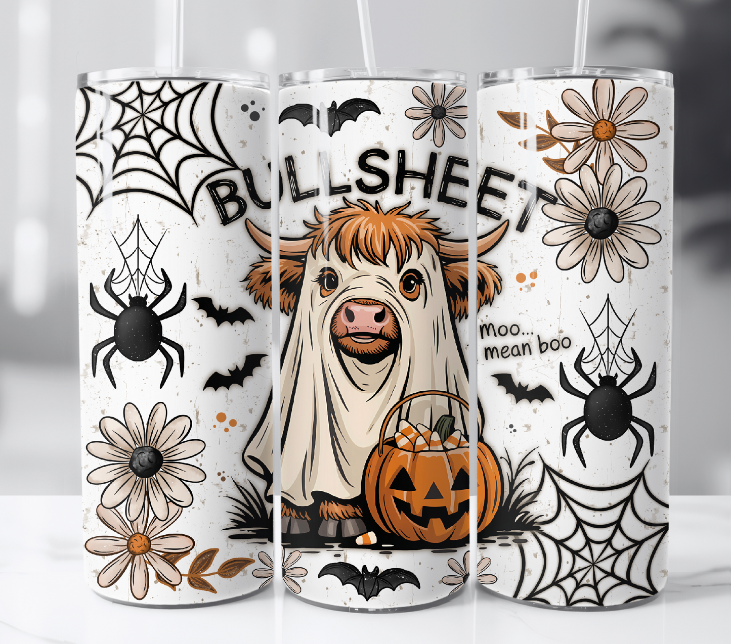 Bullsheet Cow 20oz Skinny Tumbler Sublimation Print