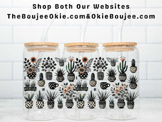 Cactus Plants Elements Double Sided Uv Dtf Wrap