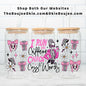 I Run On Caffeine Chaos & Cuss Words UV DTF Double-Sided Wrap – 16oz Glass Can & Tumbler Design