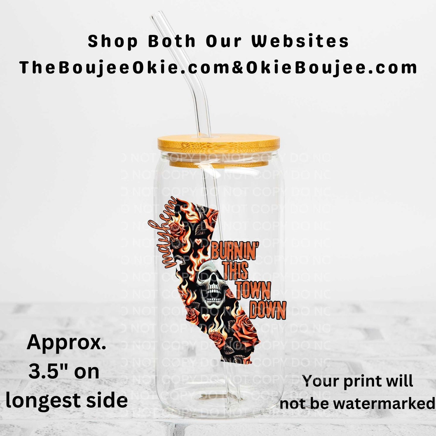 California Mayhem Burnin' This Town Down Uv Dtf Decal