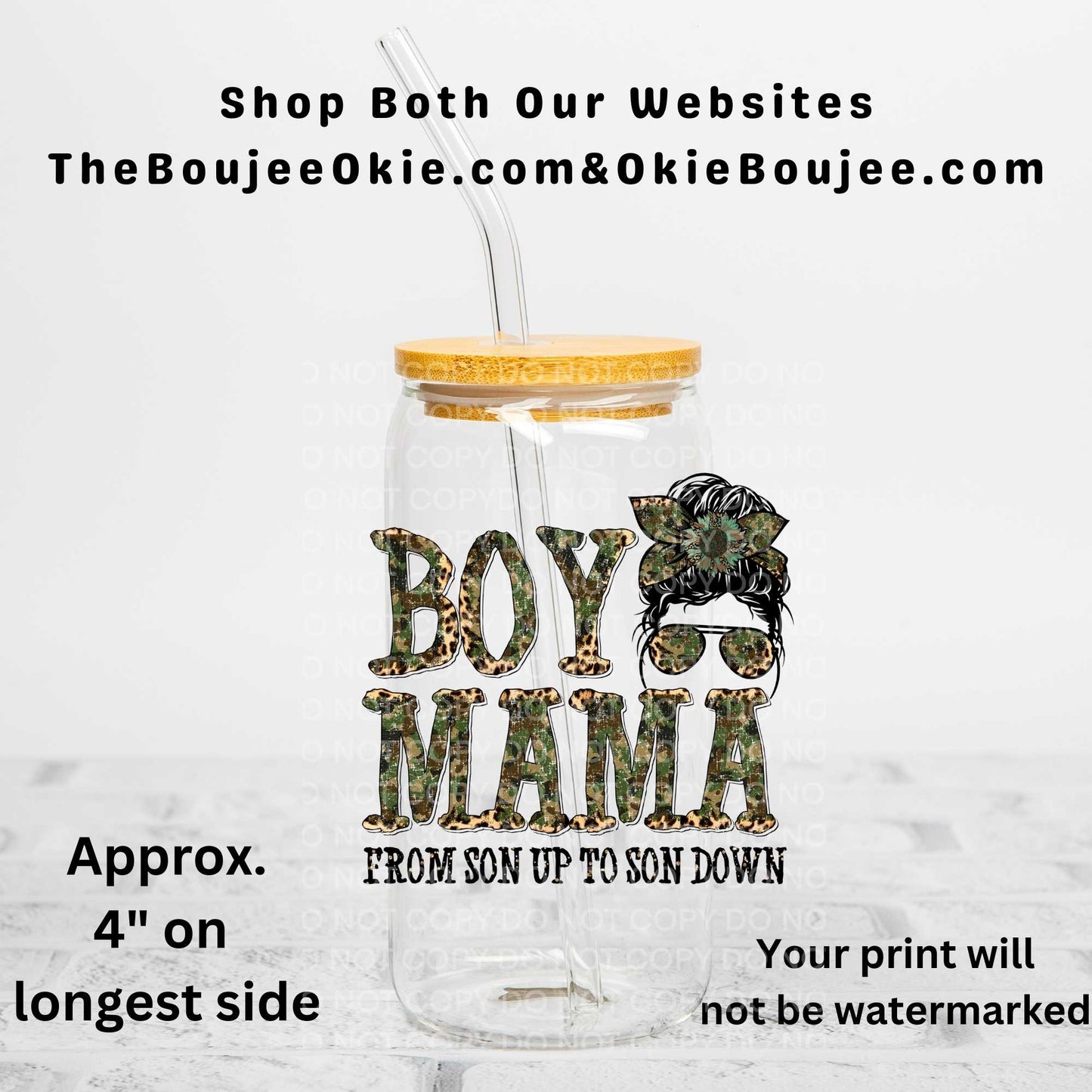 Camo Boy Mama Uv Dtf Decal