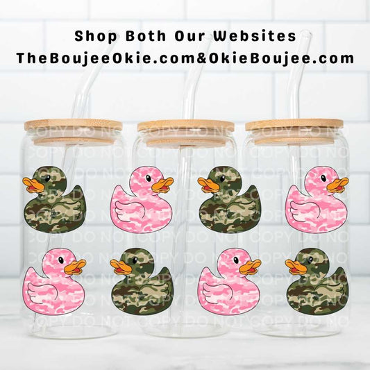 Camo Ducks Uv Dtf Cup Wrap Double Sided
