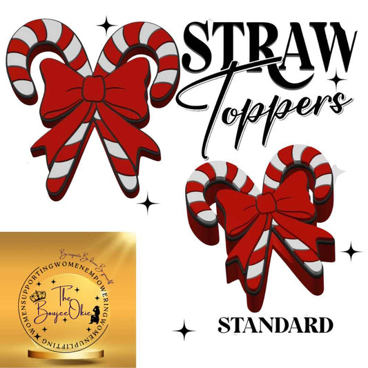 Candy Canes Straw Topper For Standard Straws