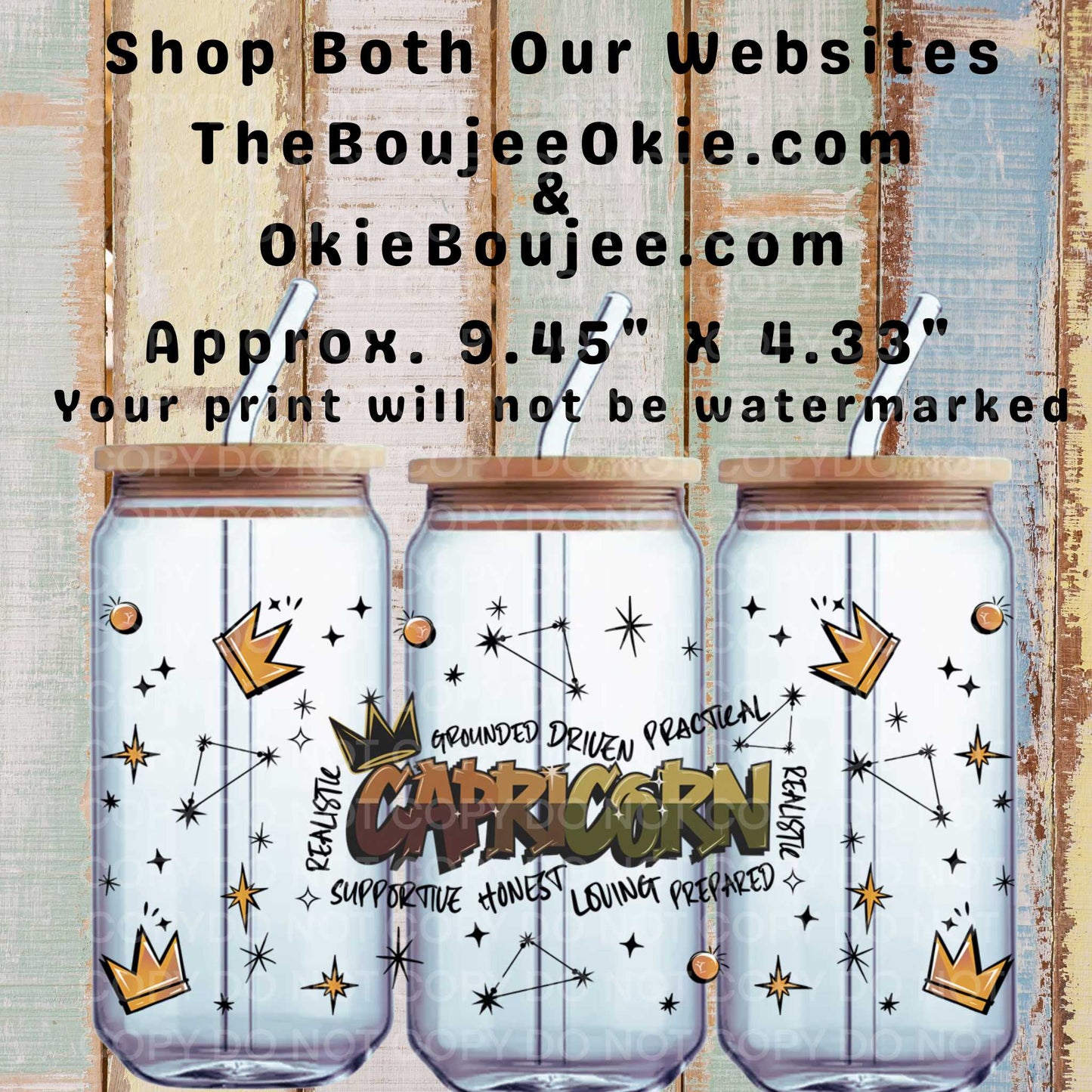 Capricorn Graffiti Double-Sided UV DTF Wrap