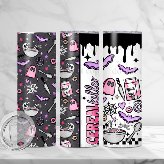 Cereal Killer 20oz Skinny Tumbler Sublimation Print