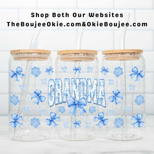 Grandma Bows Uv Dtf Cup Wrap Double Sided