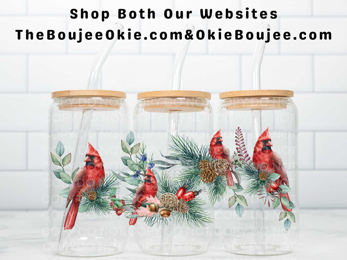 Christmas Cardinals Uv Dtf Wrap