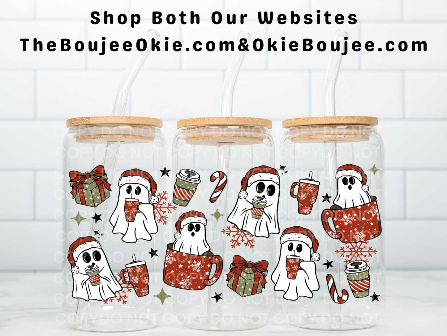 Christmas Ghosts Uv Dtf Wrap