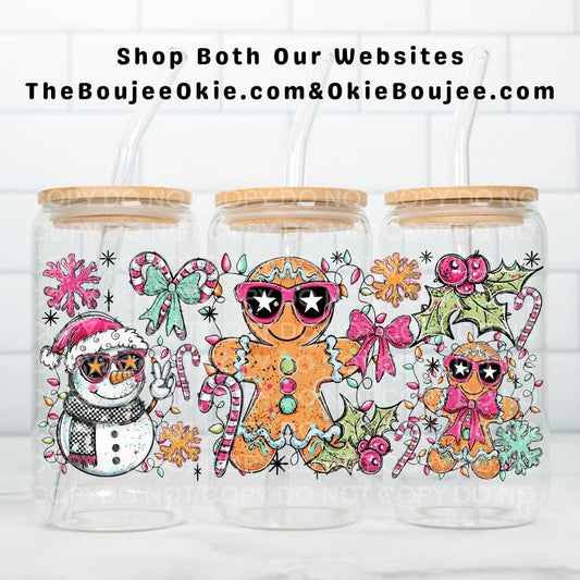 Gingerbread & Snowman Uv Dtf Wrap