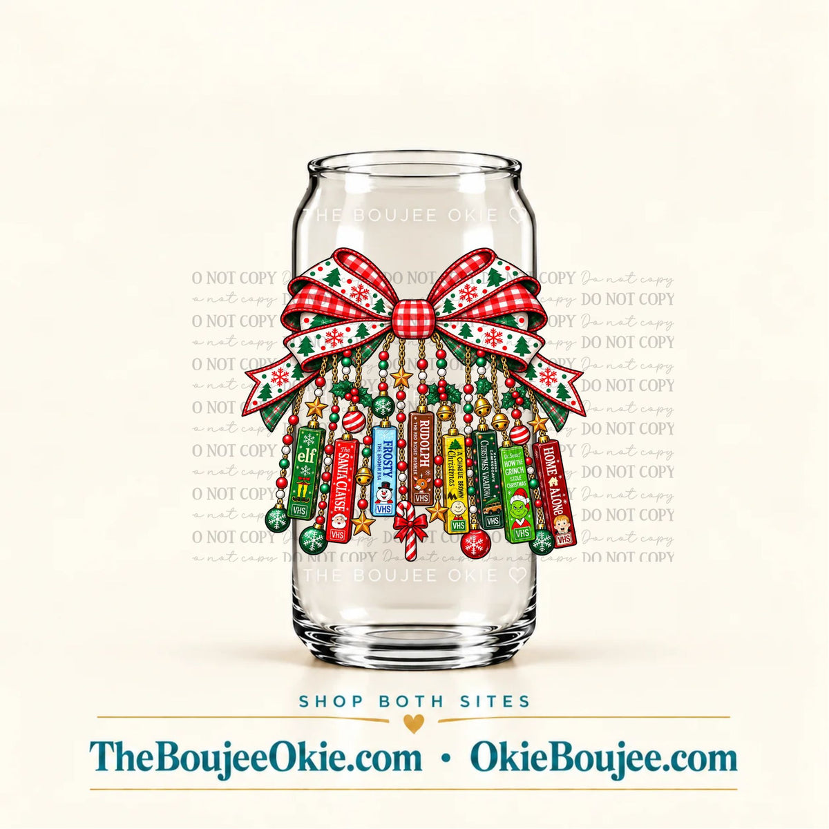 Christmas Movies Bow Double Sided Uv Dtf Decal