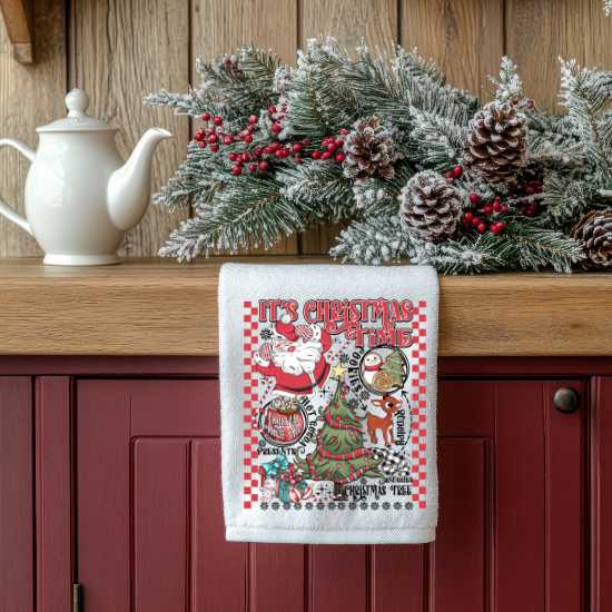 It's Christmas Time Towel Sublimation Print
