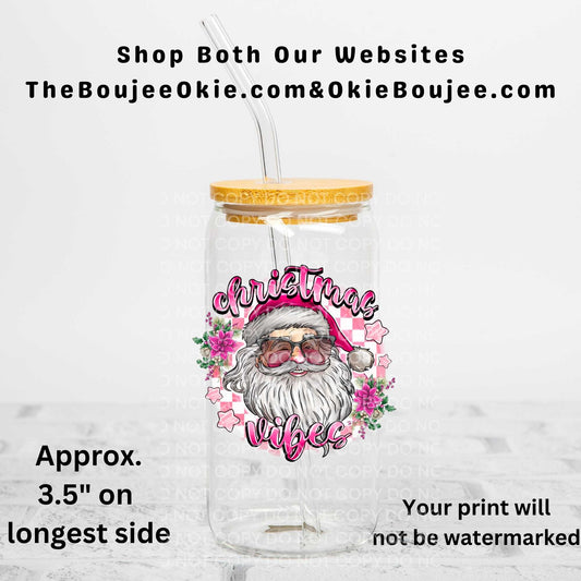 Christmas Vibes Santa UV DTF Decal