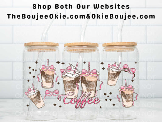 Coquette Bows & Iced Coffees Double Sided Uv Dtf Wrap