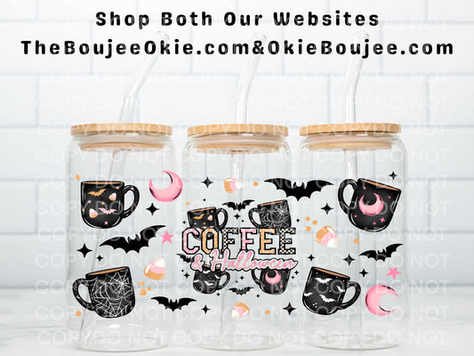 Coffee & Halloween Double Sided Uv Dtf Wrap