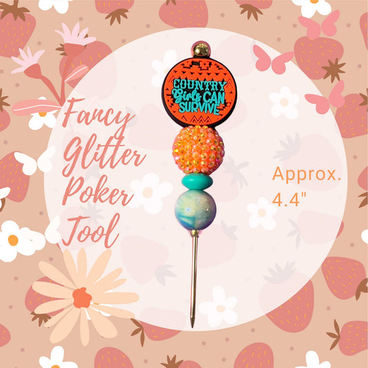Fancy Beaded Glitter Poker Tool-Country Girls Can Survive