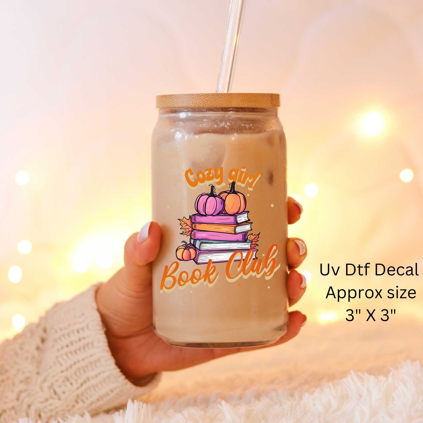 UV Dtf Decal  Cozy Girl Book Club | Double Sided