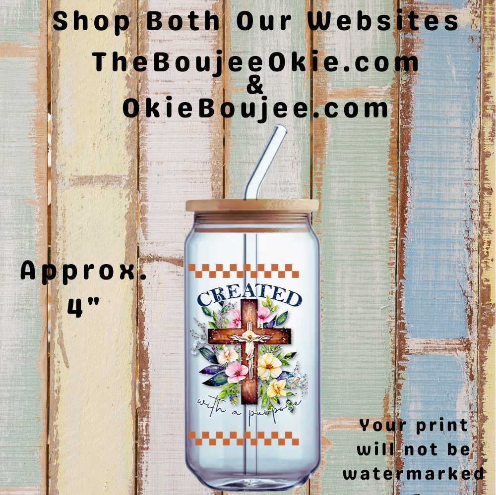 Created With A Purpose  Double-Sided UV DTF Decal