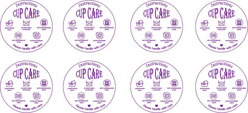 Cup Care Decals Double-Sided UV DTF