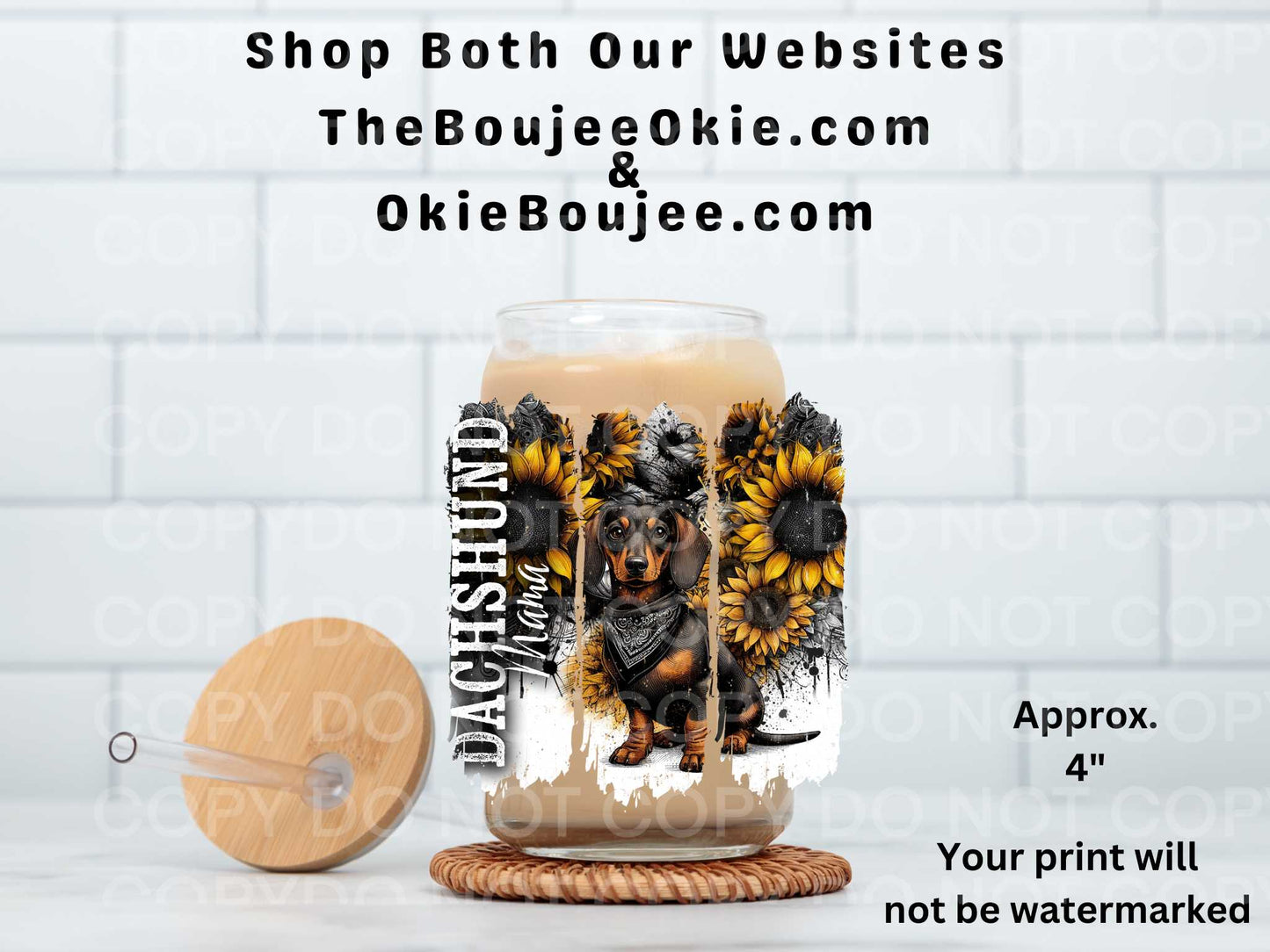 Dachshund Mama UV DTF Decal Double