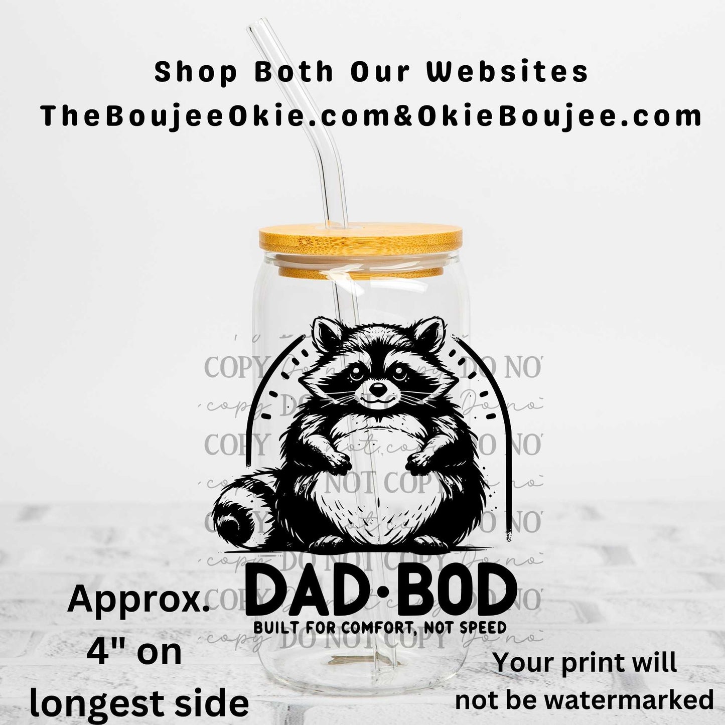 Dad Bod Built For Comfort Not Speed Uv Dtf Decal Double Sided