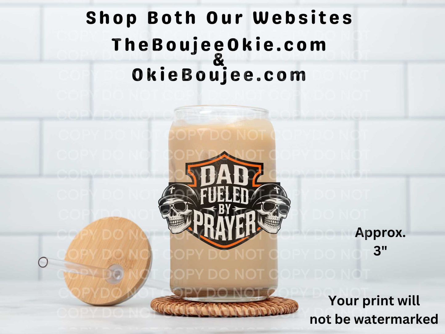 Dad Fueled By Prayer Uv Dtf Decal