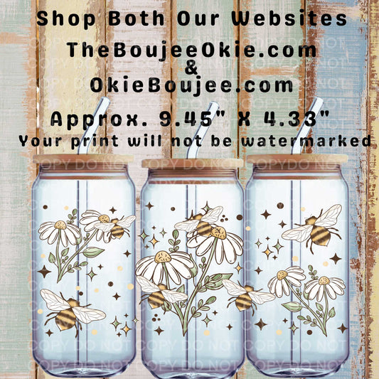 Daisy Bees Double-Sided UV DTF Wrap